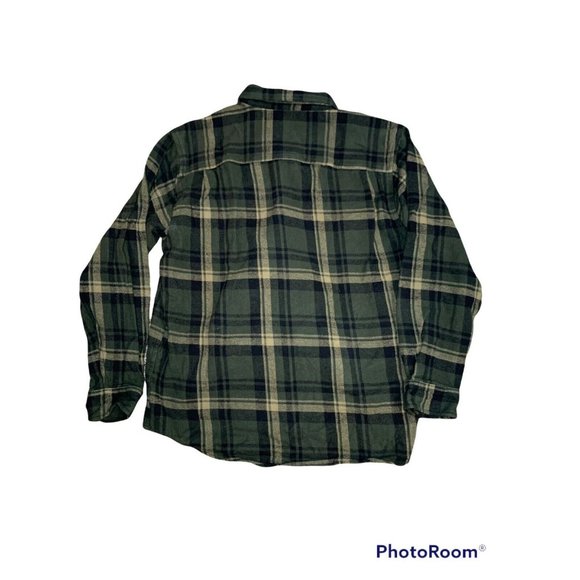 Mens Wolverine Flannel Button Up Shirt, Size Xl Green Plaid - Picture 2 of 4